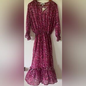 Elizabeth Ackerman New York Farrah midi Dress Raspberry size S - new with tags